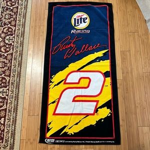Vintage Miller Lite Rusty Wallace NASCAR towel
4’ 7” x 2’ 2”